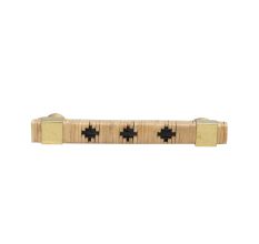 Black and Brown Wooden Rattan Door Handles